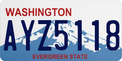 WA license plate AYZ5118