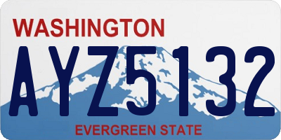 WA license plate AYZ5132