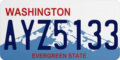 WA license plate AYZ5133