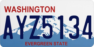 WA license plate AYZ5134