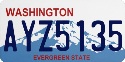 WA license plate AYZ5135