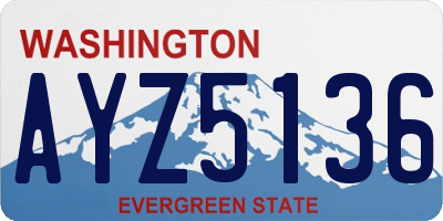 WA license plate AYZ5136