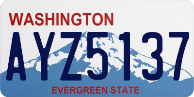 WA license plate AYZ5137