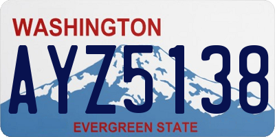 WA license plate AYZ5138