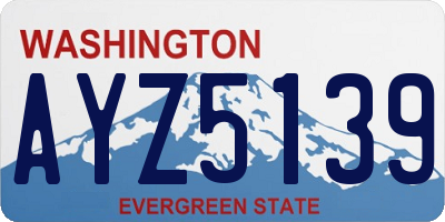 WA license plate AYZ5139