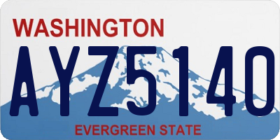 WA license plate AYZ5140