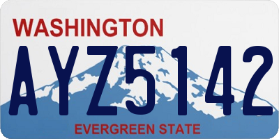 WA license plate AYZ5142