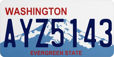 WA license plate AYZ5143