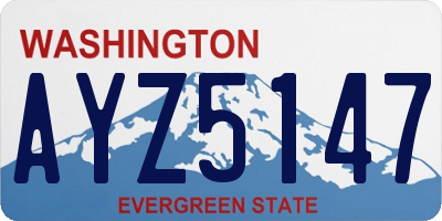 WA license plate AYZ5147