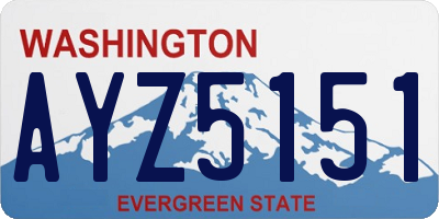 WA license plate AYZ5151