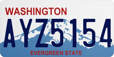 WA license plate AYZ5154