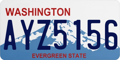 WA license plate AYZ5156