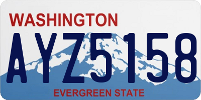 WA license plate AYZ5158