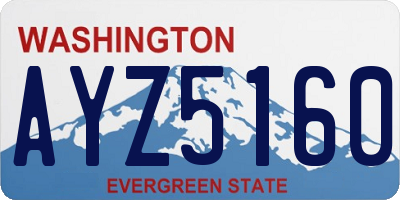 WA license plate AYZ5160