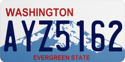 WA license plate AYZ5162