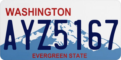 WA license plate AYZ5167