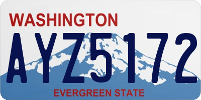 WA license plate AYZ5172