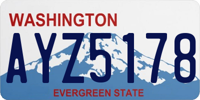 WA license plate AYZ5178