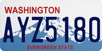 WA license plate AYZ5180