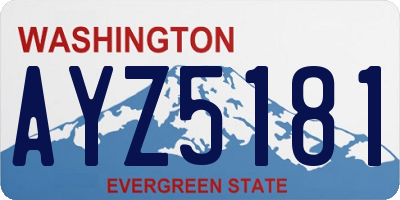 WA license plate AYZ5181