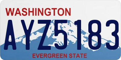 WA license plate AYZ5183