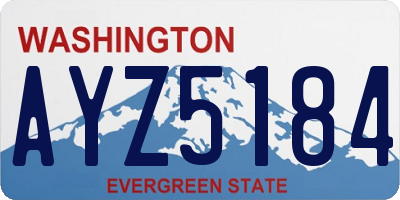 WA license plate AYZ5184