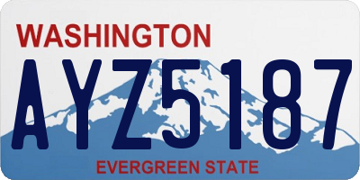 WA license plate AYZ5187