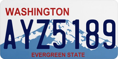 WA license plate AYZ5189