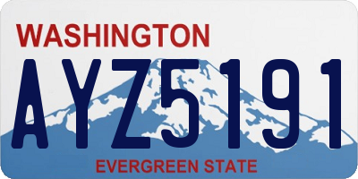 WA license plate AYZ5191