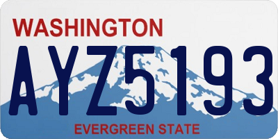 WA license plate AYZ5193