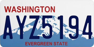 WA license plate AYZ5194