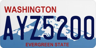 WA license plate AYZ5200