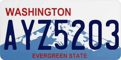 WA license plate AYZ5203