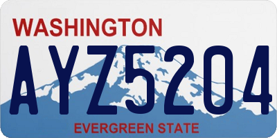 WA license plate AYZ5204