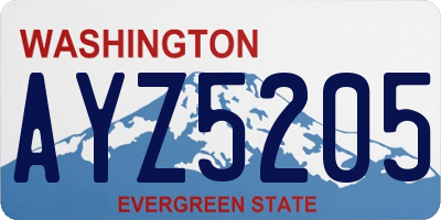 WA license plate AYZ5205