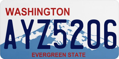 WA license plate AYZ5206
