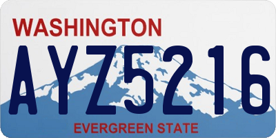 WA license plate AYZ5216