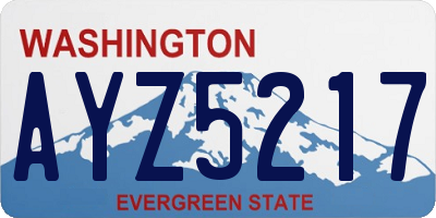 WA license plate AYZ5217