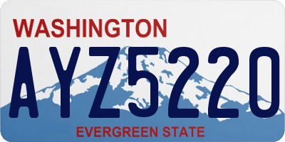 WA license plate AYZ5220