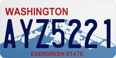 WA license plate AYZ5221