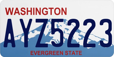 WA license plate AYZ5223