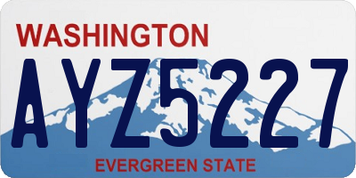 WA license plate AYZ5227