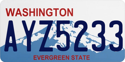 WA license plate AYZ5233