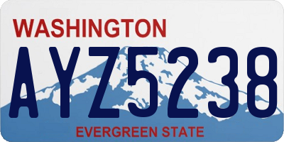 WA license plate AYZ5238