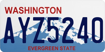 WA license plate AYZ5240