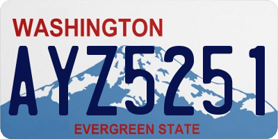 WA license plate AYZ5251