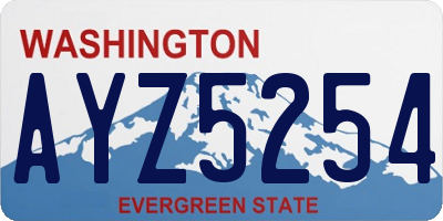 WA license plate AYZ5254