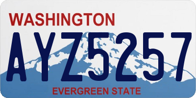 WA license plate AYZ5257