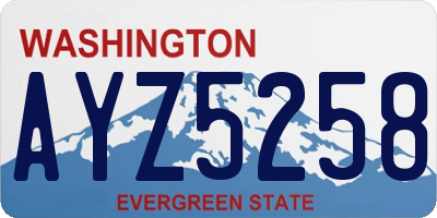 WA license plate AYZ5258