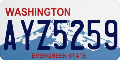 WA license plate AYZ5259